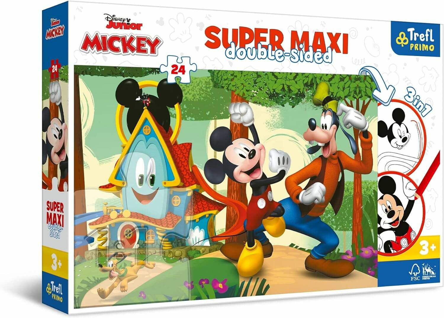 TREFL Doppelseitiges Puzzle Mickey's Club SUPER MAXI 24 Teile