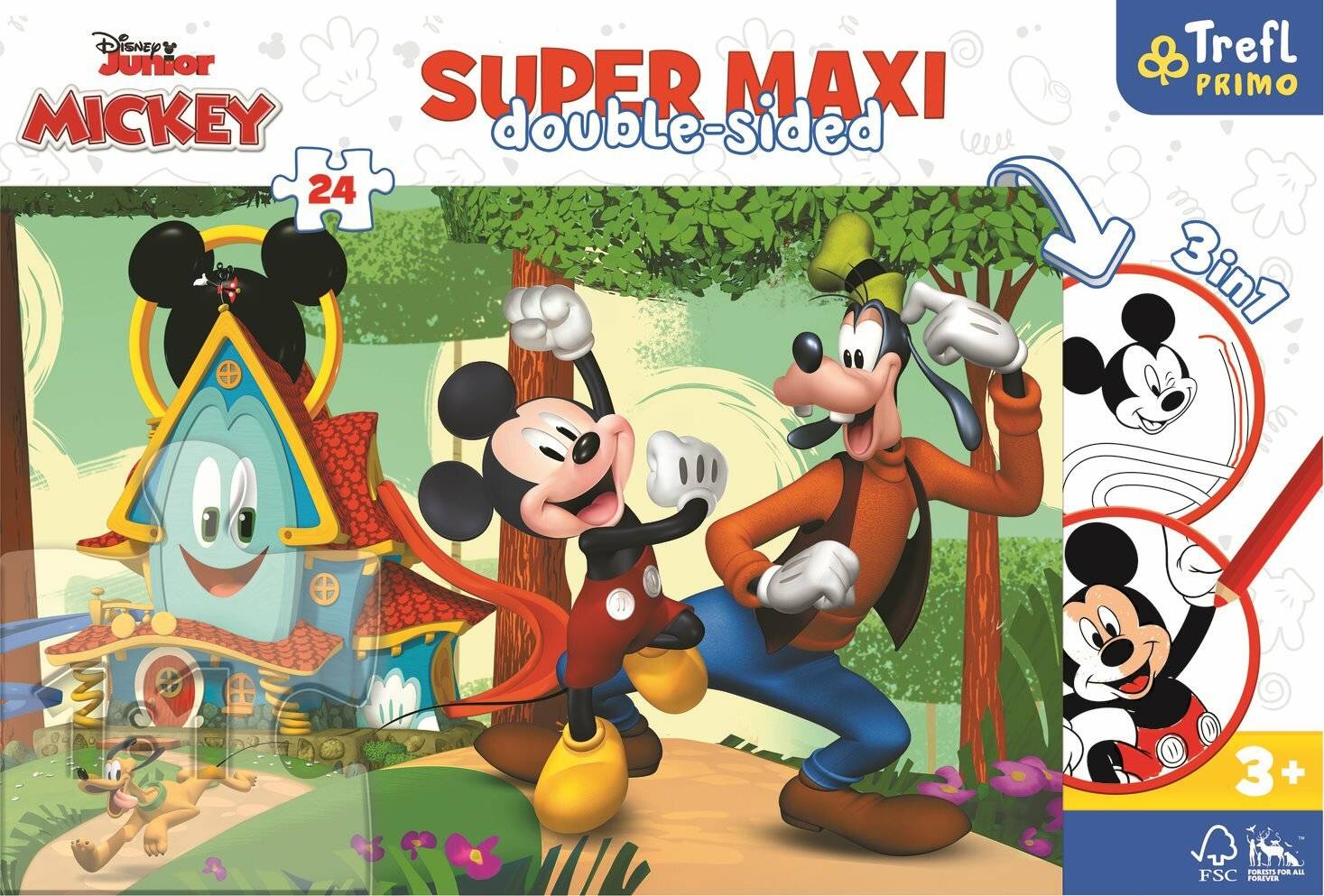 TREFL Doppelseitiges Puzzle Mickey's Club SUPER MAXI 24 Teile