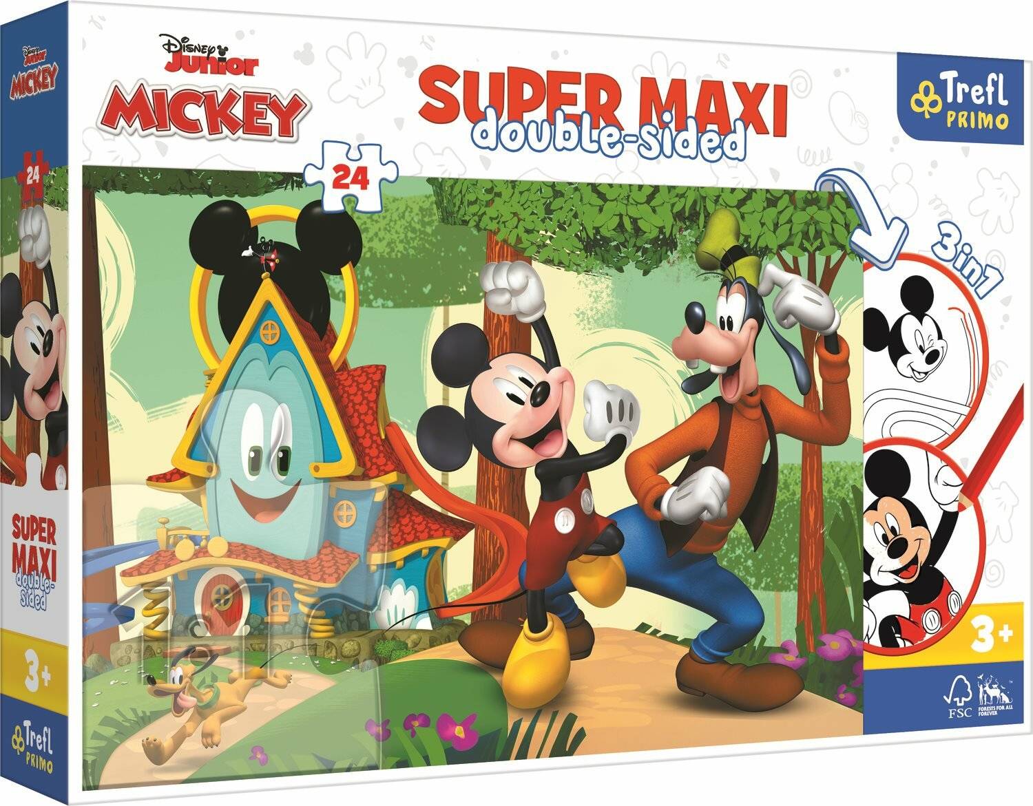 TREFL Doppelseitiges Puzzle Mickey's Club SUPER MAXI 24 Teile