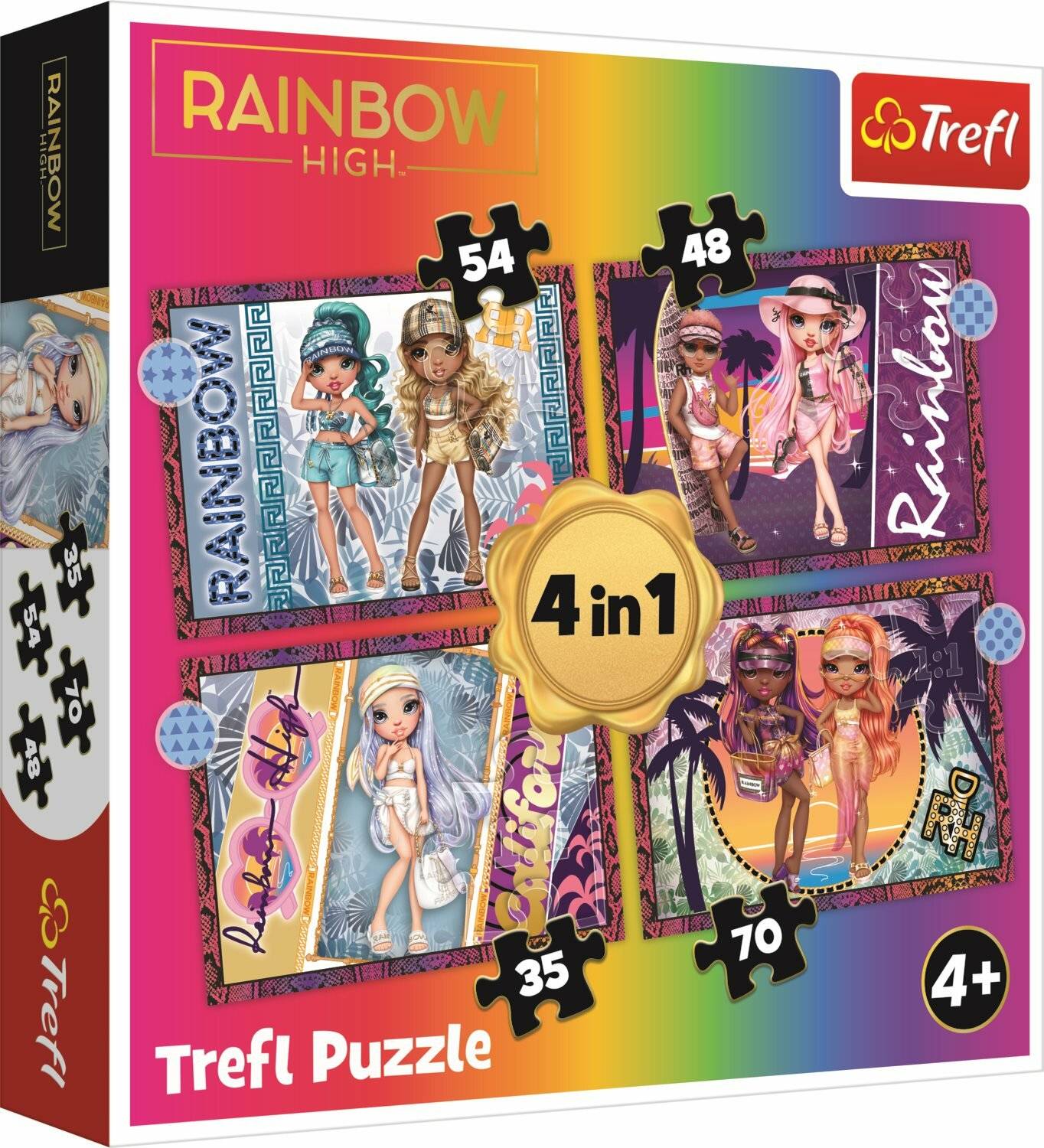 TREFL Puzzle Rainbow High: Modepuppen 4in1 (35,48,54,70 Teile)