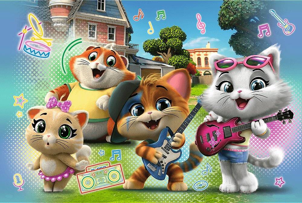 TREFL Doppelseitiges Puzzle 44 Katzen SUPER MAXI 24 Teile