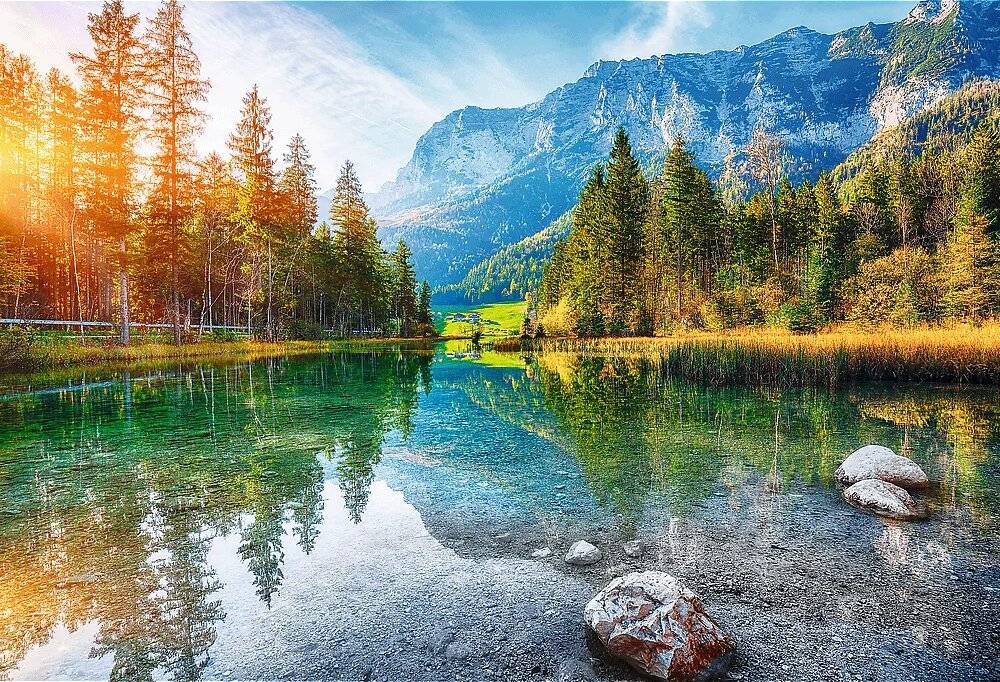 TREFL Puzzle UFT Wanderlust: Am Fuße der Alpen, Hintersee, Deutschland 1500 Teile