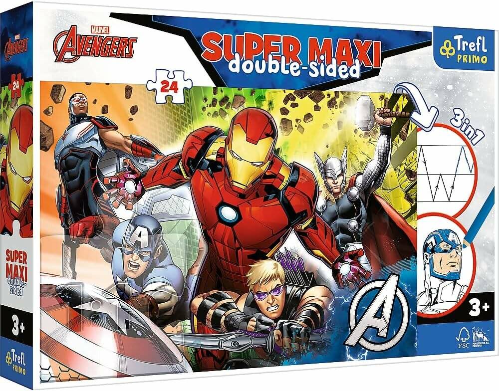 TREFL Doppelseitiges Puzzle Avengers SUPER MAXI 24 Teile