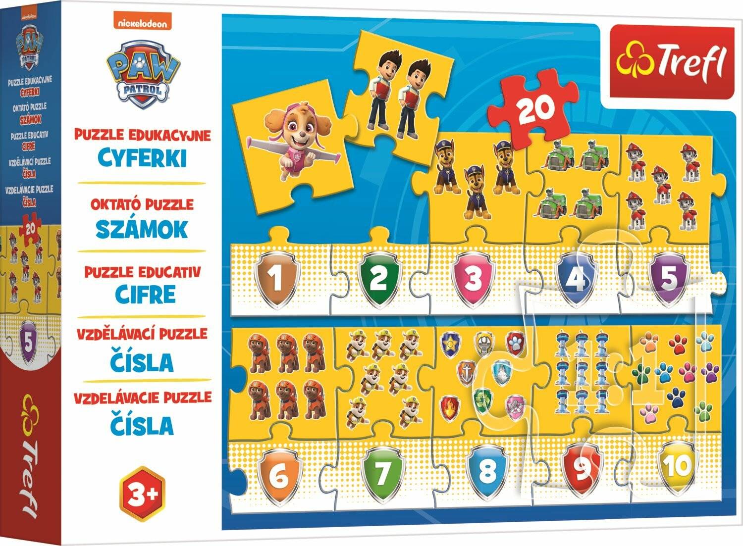 TREFL Lernpuzzle Zahlen Paw Patrol 20 Teile