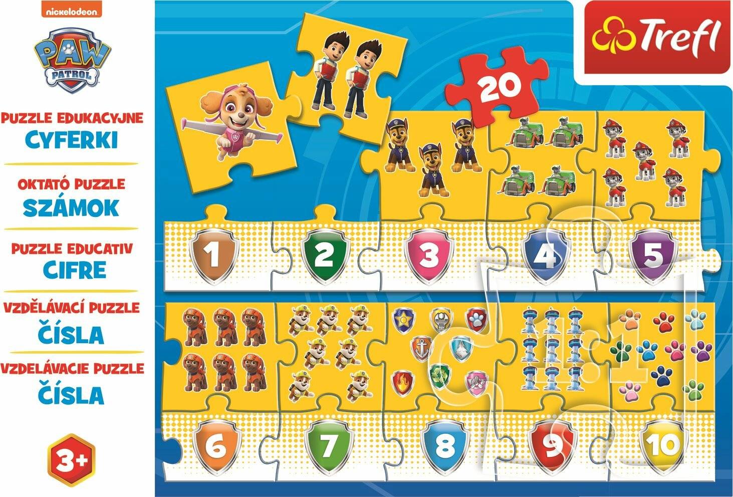TREFL Lernpuzzle Zahlen Paw Patrol 20 Teile