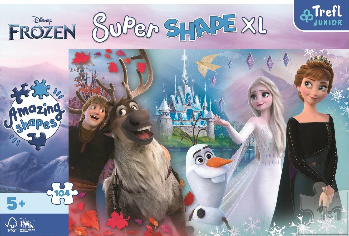 TREFL Puzzle Super Shape XL Ice Kingdom 2: In der Welt von Anna und Elsa 104 Teile