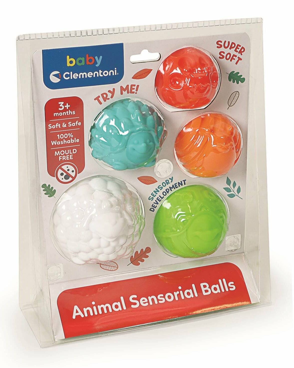 CLEMENTONI BABY Sensory animal soft balls 5 Stück