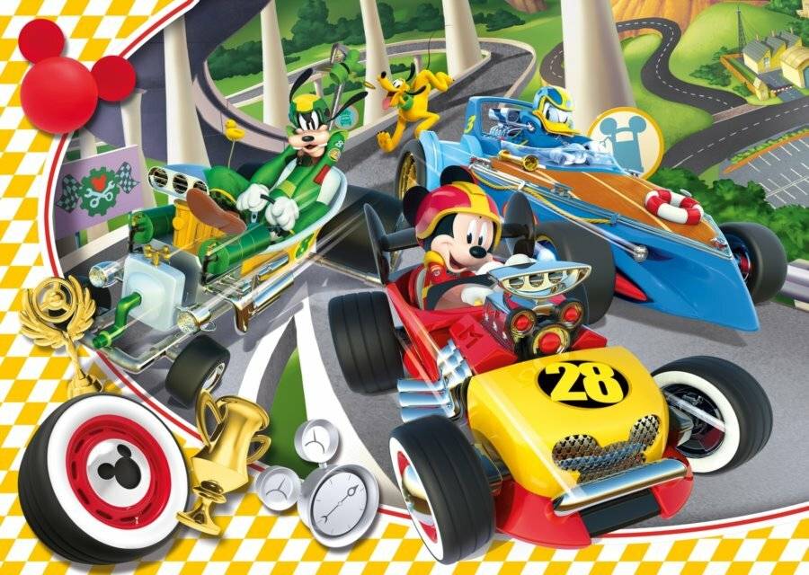 CLEMENTONI Puzzle Mickey und die Rennfahrer: Rennen 15 Stück