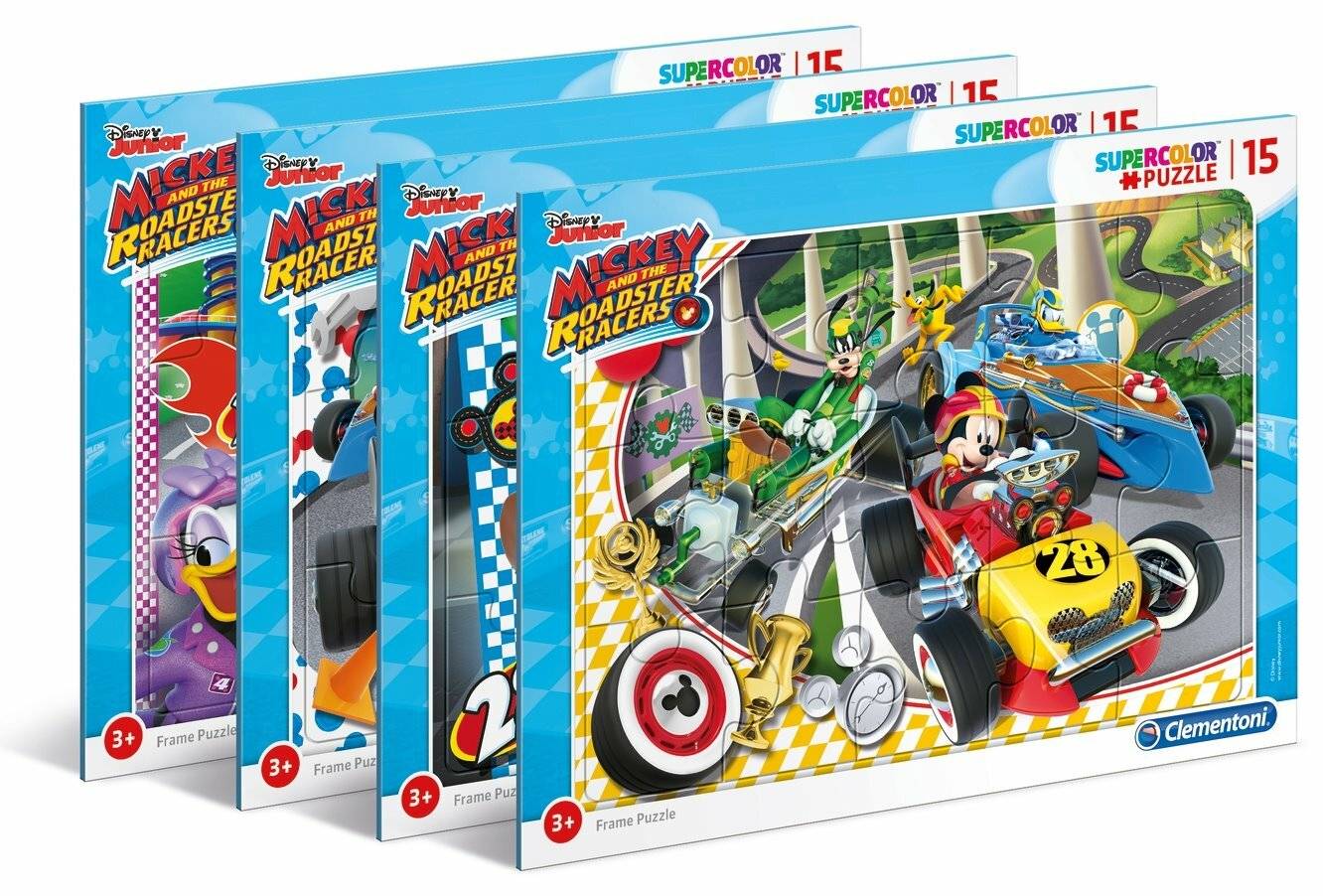 CLEMENTONI Puzzle Mickey und die Rennfahrer: Rennen 15 Stück