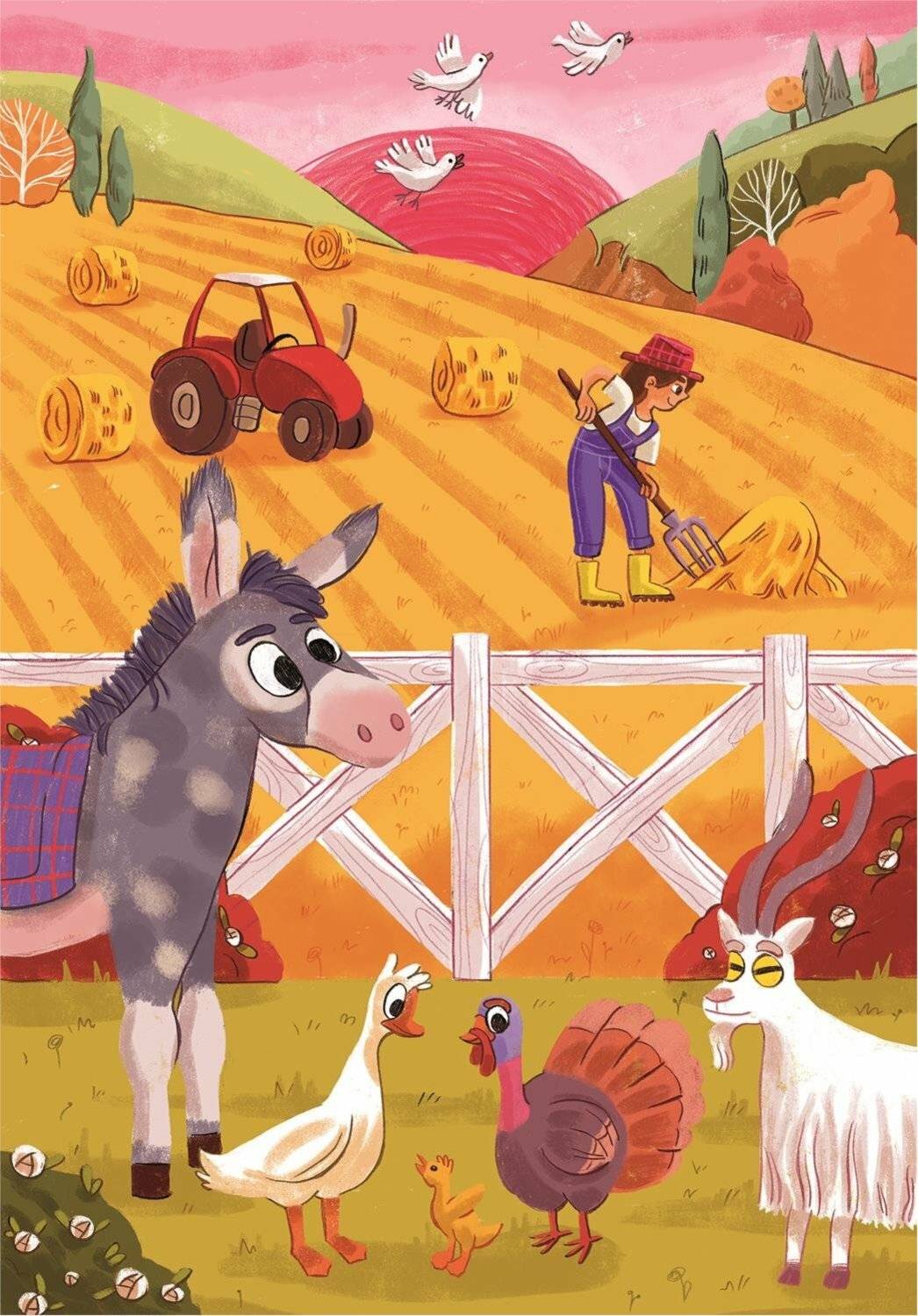 CLEMENTONI Play For Future Puzzle Tiere auf dem Bauernhof 3x48 Teile