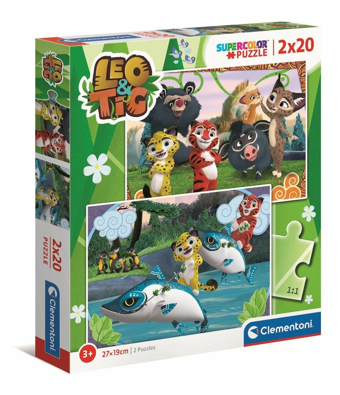 CLEMENTONI Puzzle Leo und Tig 2x20 Teile
