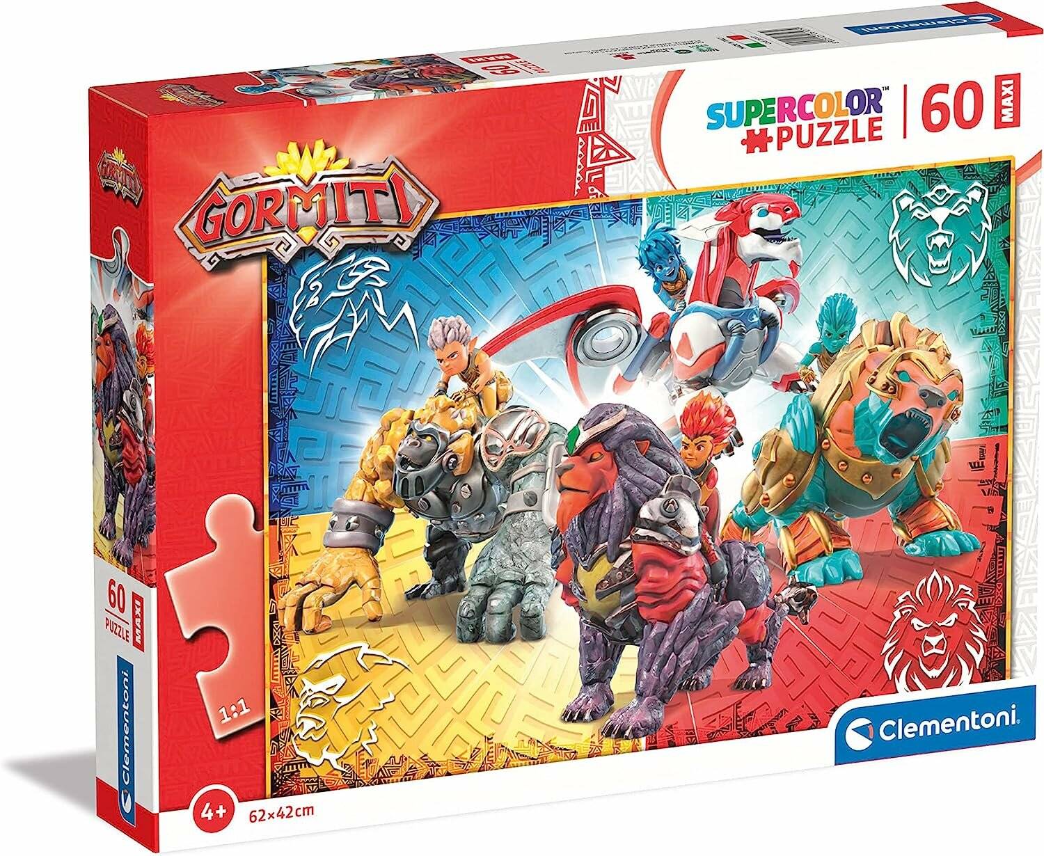 CLEMENTONI Puzzle Gormiti: Krieger der vier Elemente MAXI 60 Teile