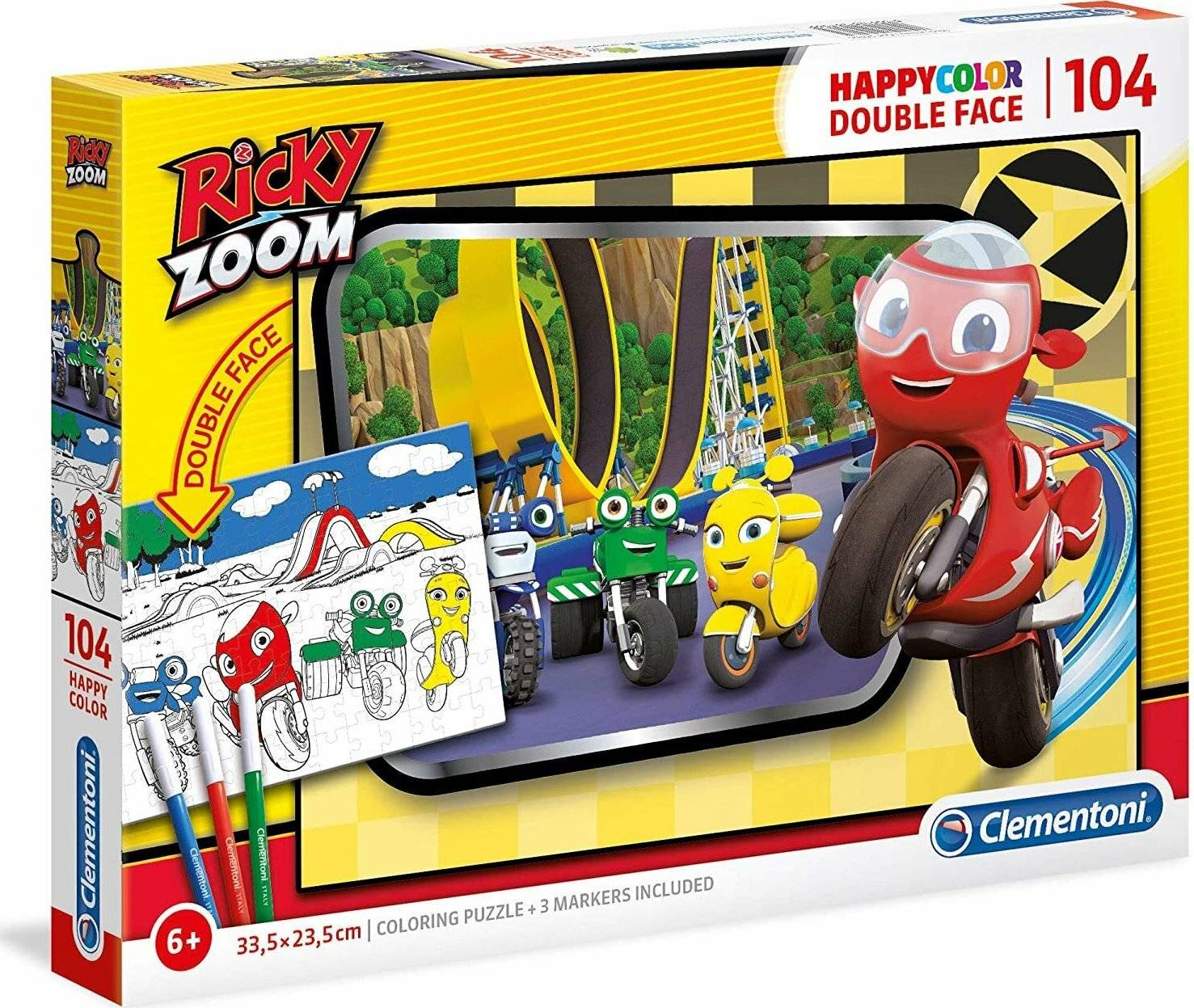 CLEMENTONI Doppelseitiges Rätsel Ricky Zoom 104 Teile