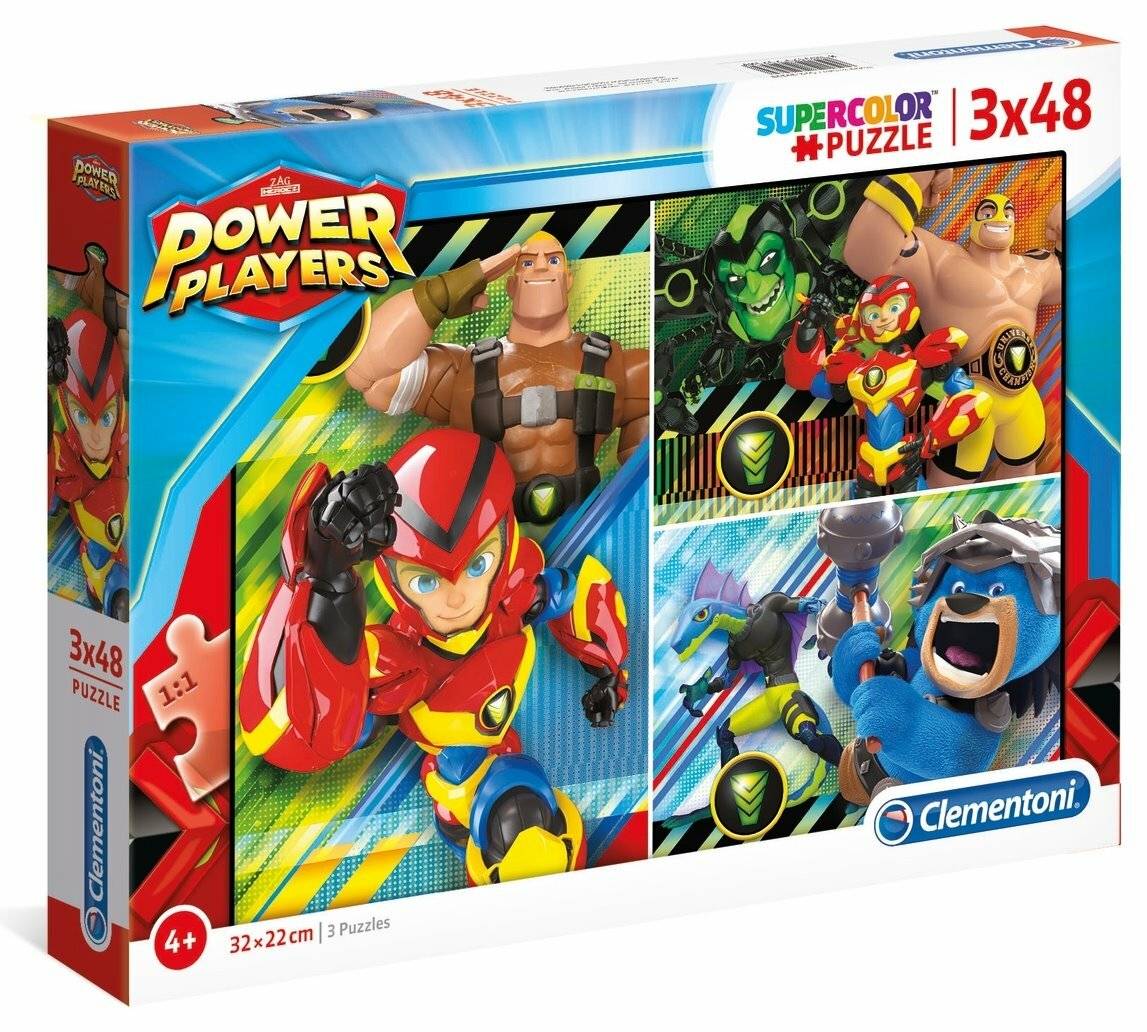 CLEMENTONI Puzzle Power Players 3x48 Teile