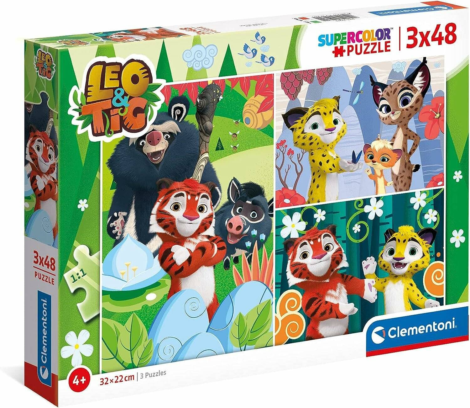 CLEMENTONI Puzzle Leo und Tig 3x48 Teile