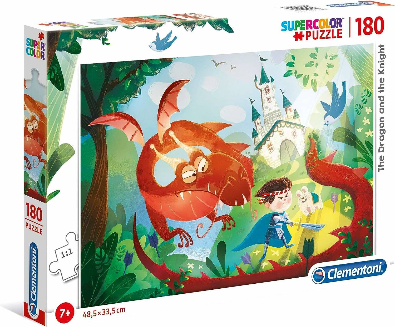 CLEMENTONI Puzzle Drache und Ritter 180 Teile