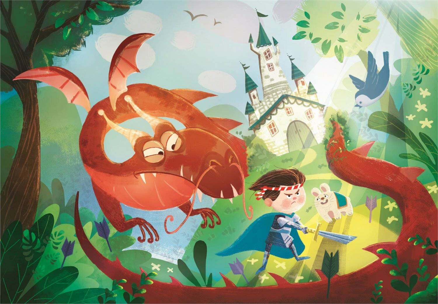 CLEMENTONI Puzzle Drache und Ritter 180 Teile