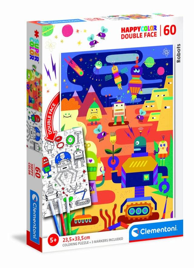 CLEMENTONI Wendepuzzle Robots 60 Teile