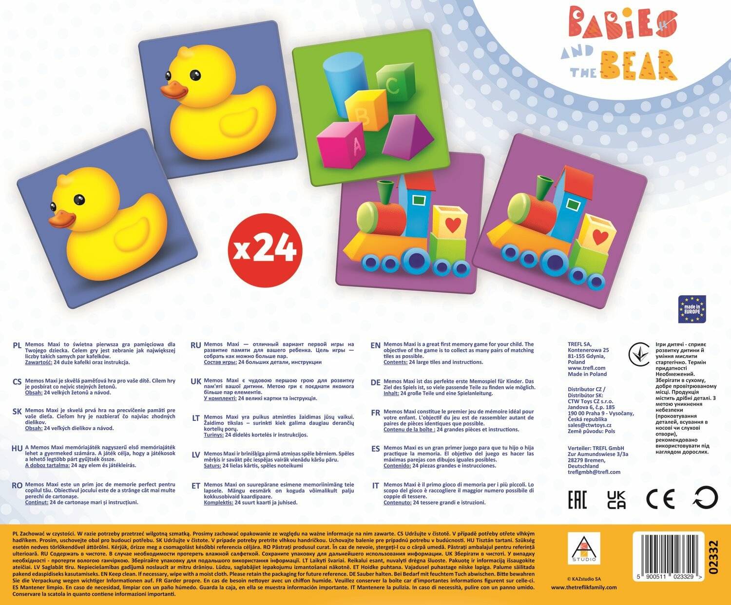 Maxi-Memory-Spiel Treblets und Teddybär