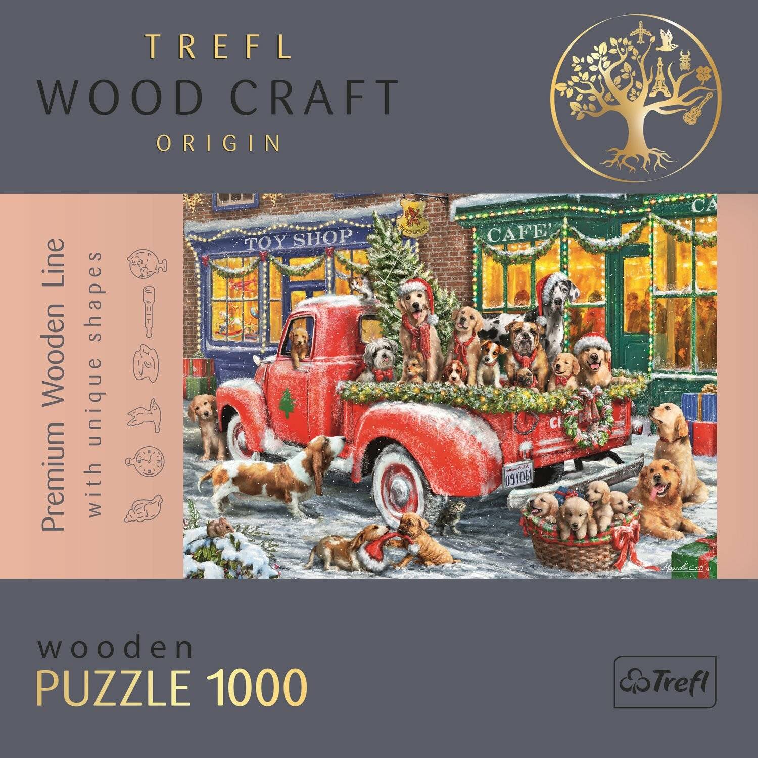 TREFL Wood Craft Origin Puzzle Santa's Little Helpers 1000 Teile