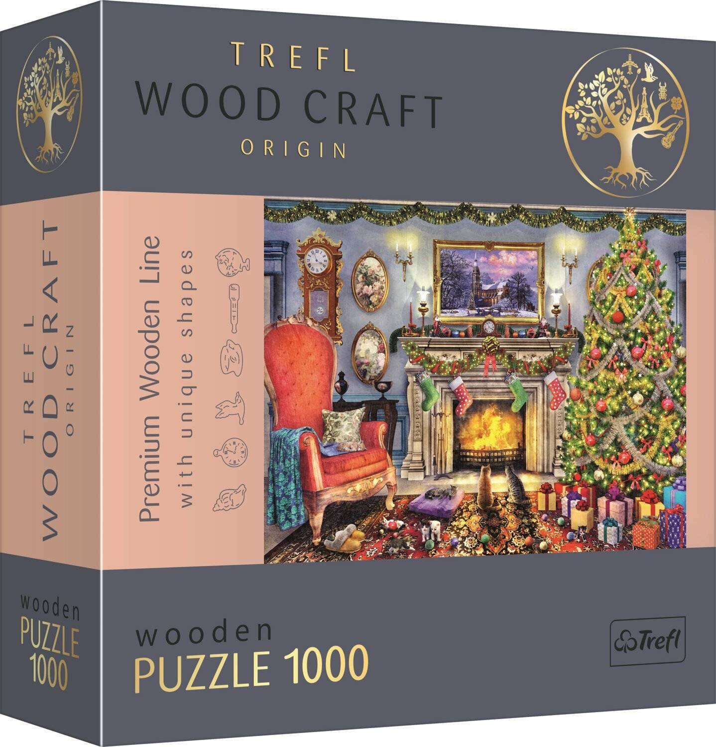 TREFL Wood Craft Origin Puzzle Neben dem Kamin 1000 Teile