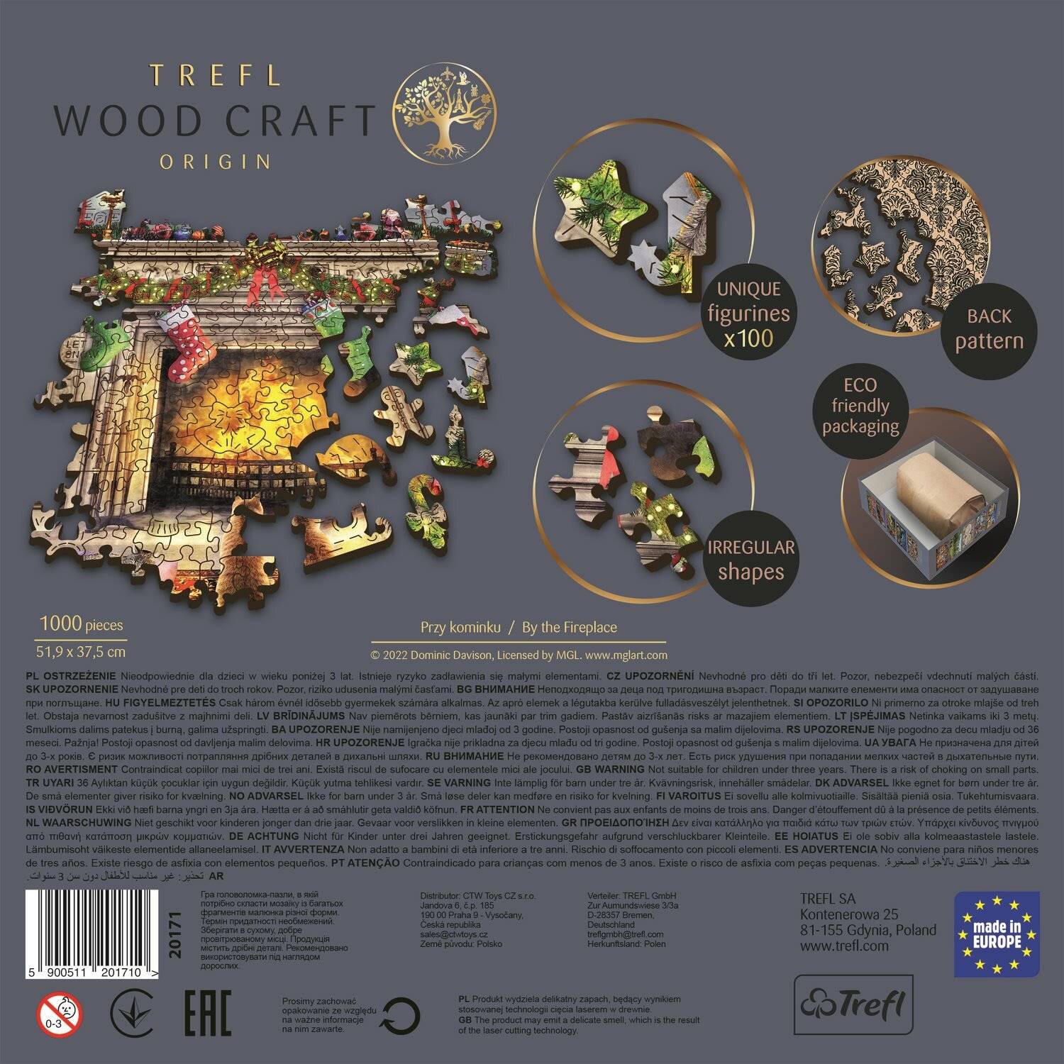 TREFL Wood Craft Origin Puzzle Neben dem Kamin 1000 Teile
