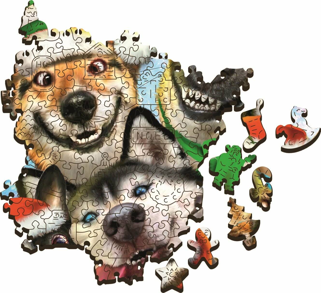 TREFL Wood Craft Origin puzzle Weihnachten Hunde 501 Teile