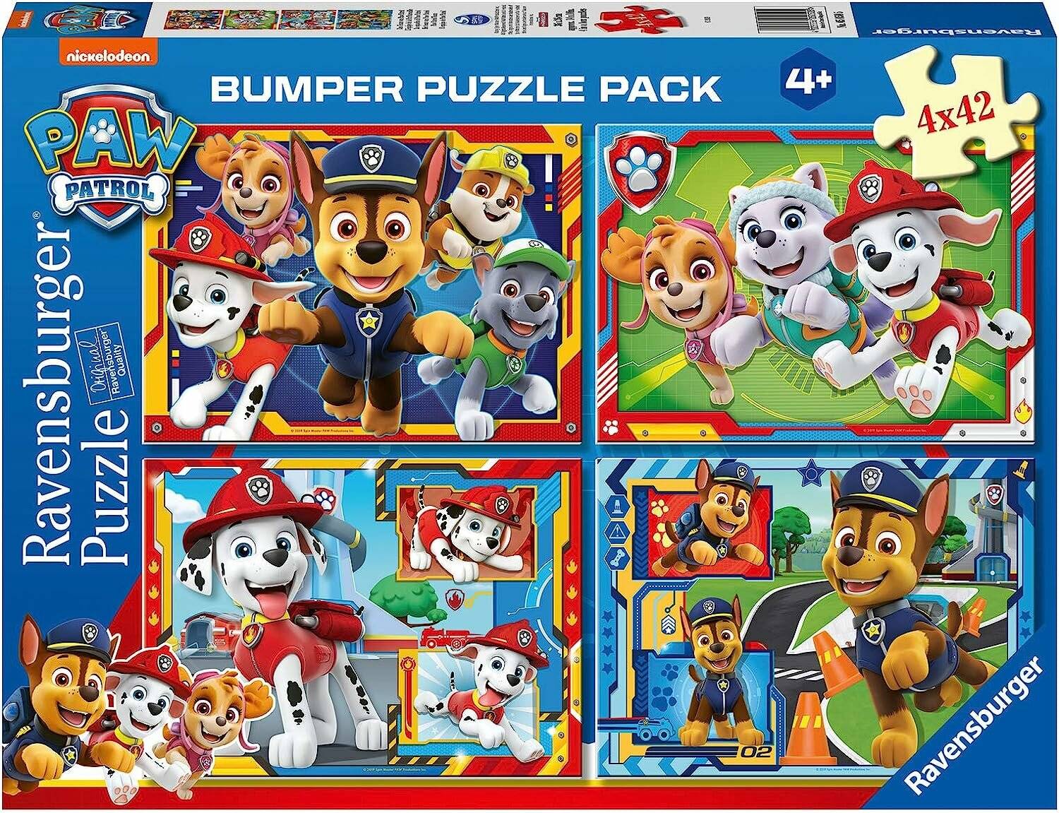 4 Puzzle 42 Stück Stoßstange Pack - Paw Patrol