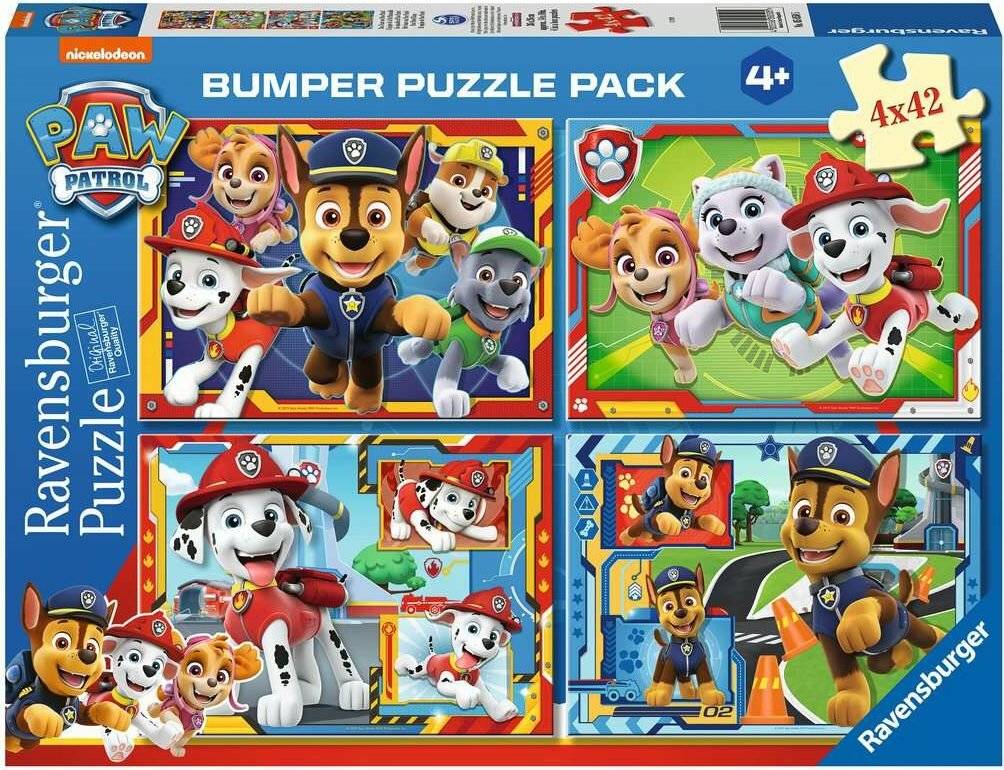 4 Puzzle 42 Stück Stoßstange Pack - Paw Patrol