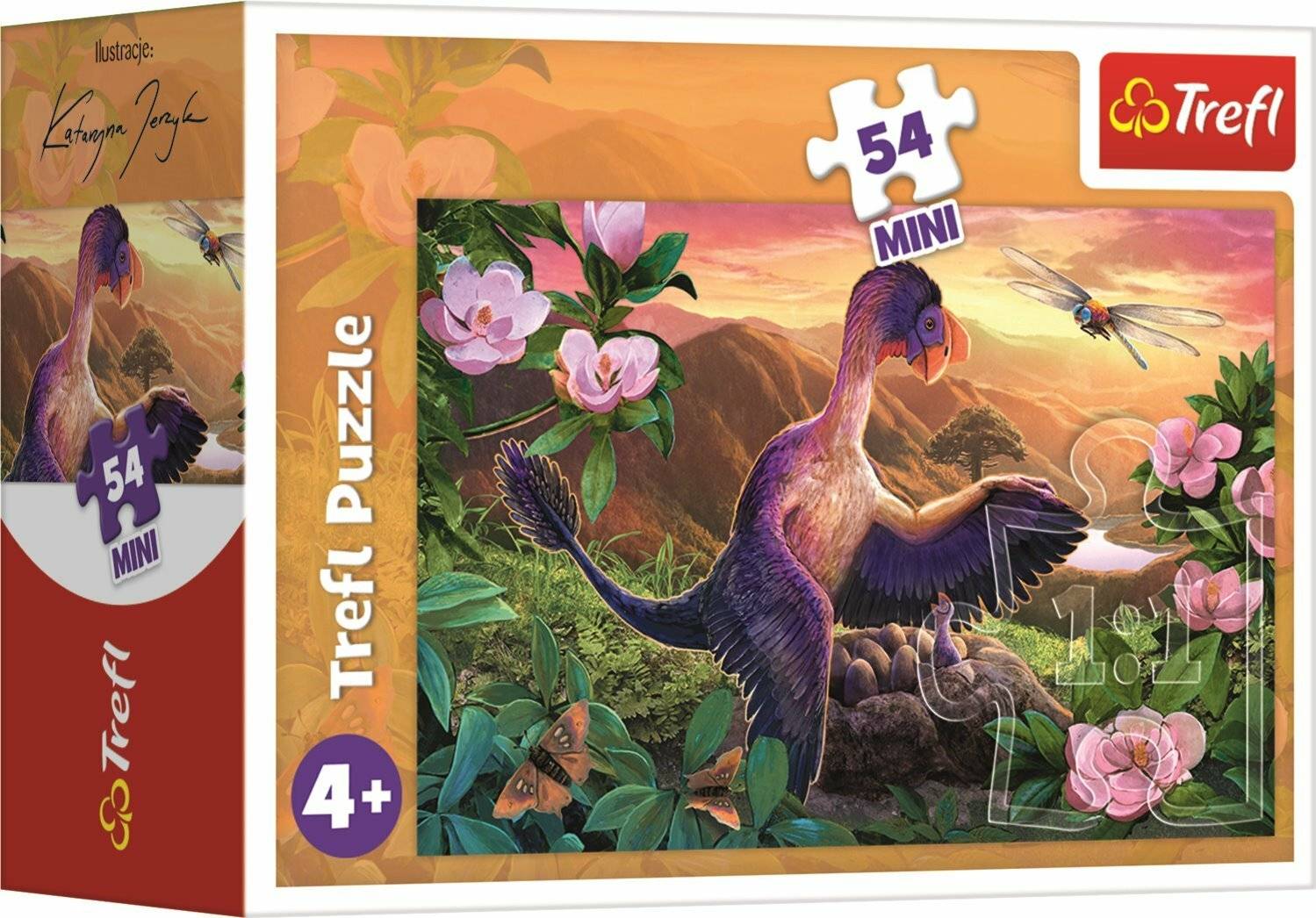 TREFL Puzzle Amazing dinosaurs: Mikroraptor im Nest 54 Teile