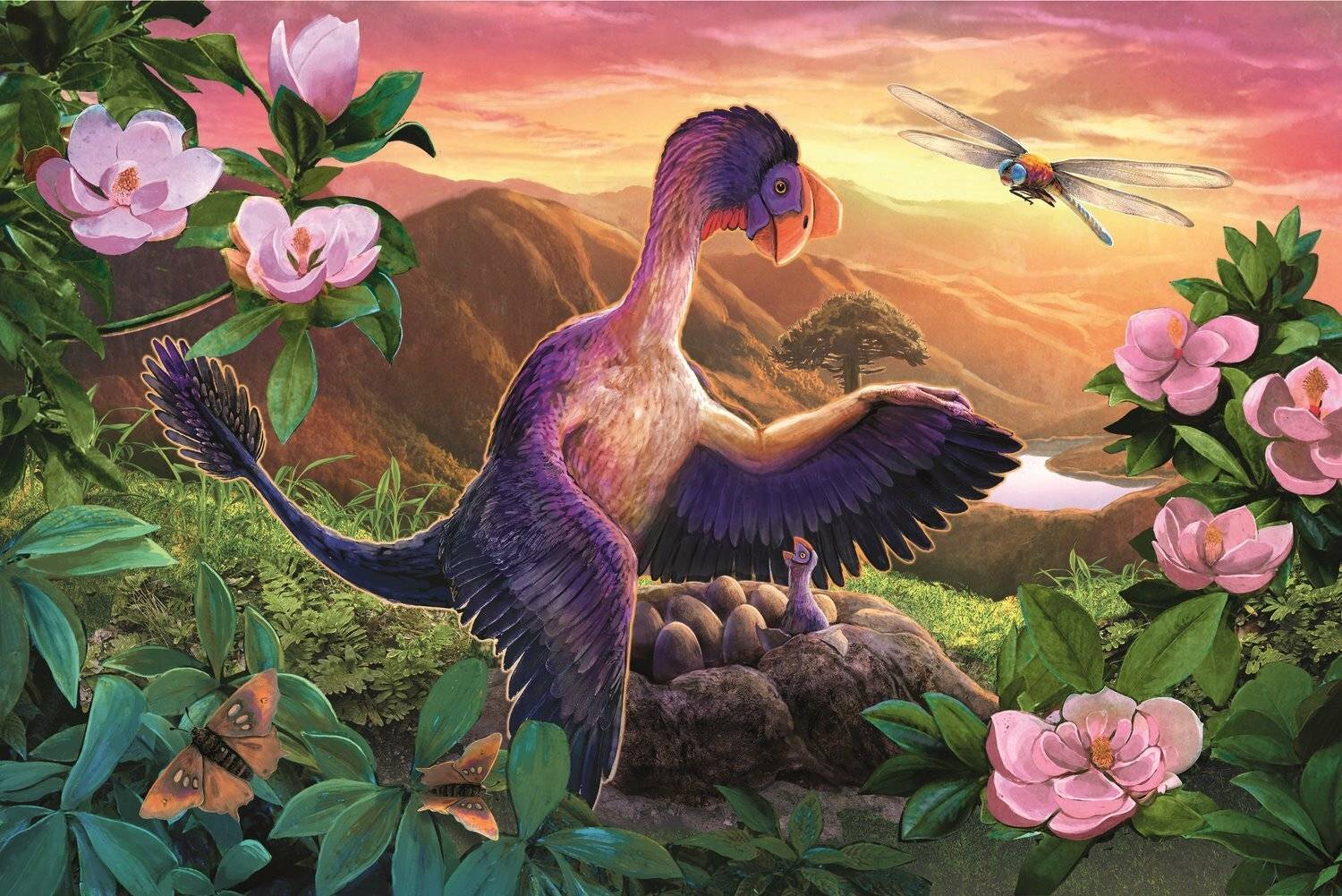 TREFL Puzzle Amazing dinosaurs: Mikroraptor im Nest 54 Teile