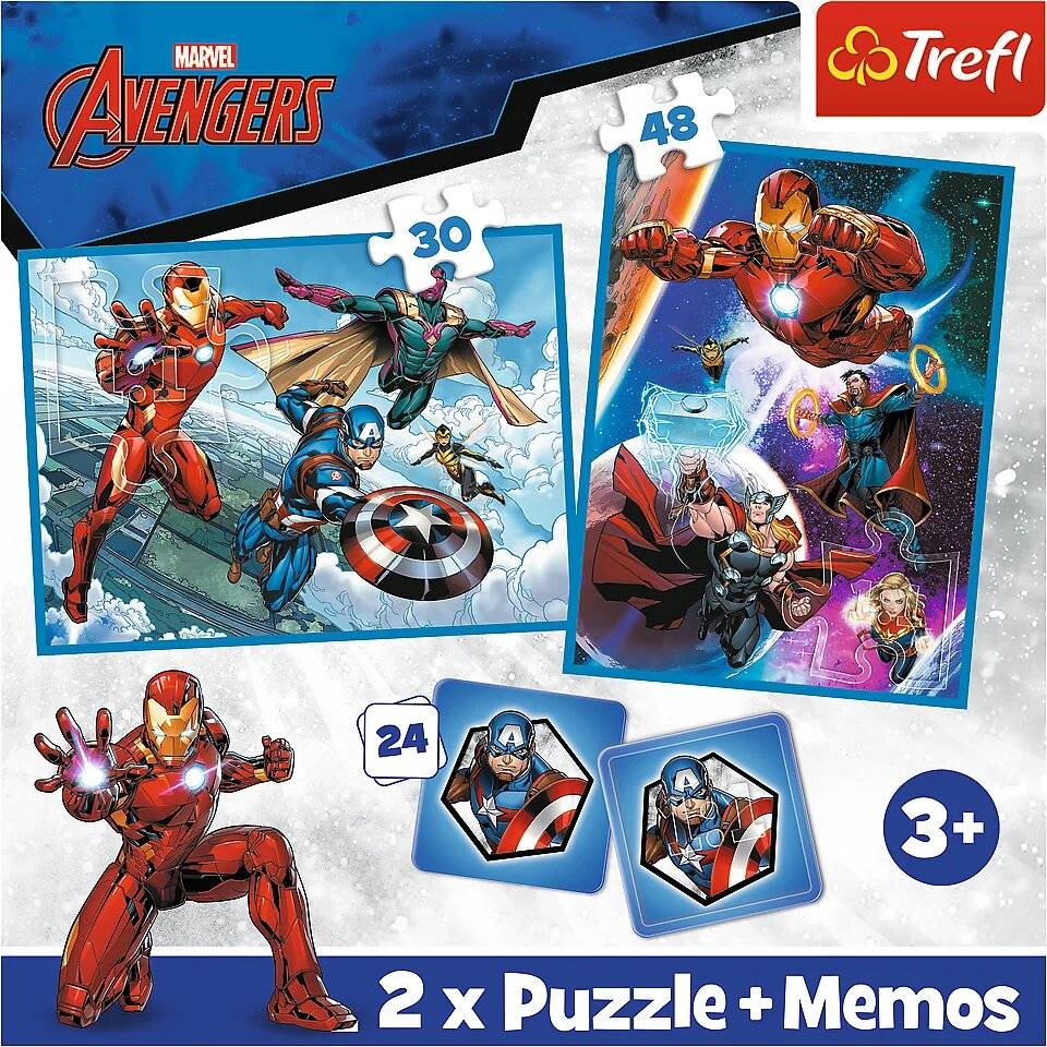 TREFL 3in1 Avengers: Helden in Aktion (2x Puzzle + Memory-Spiel)