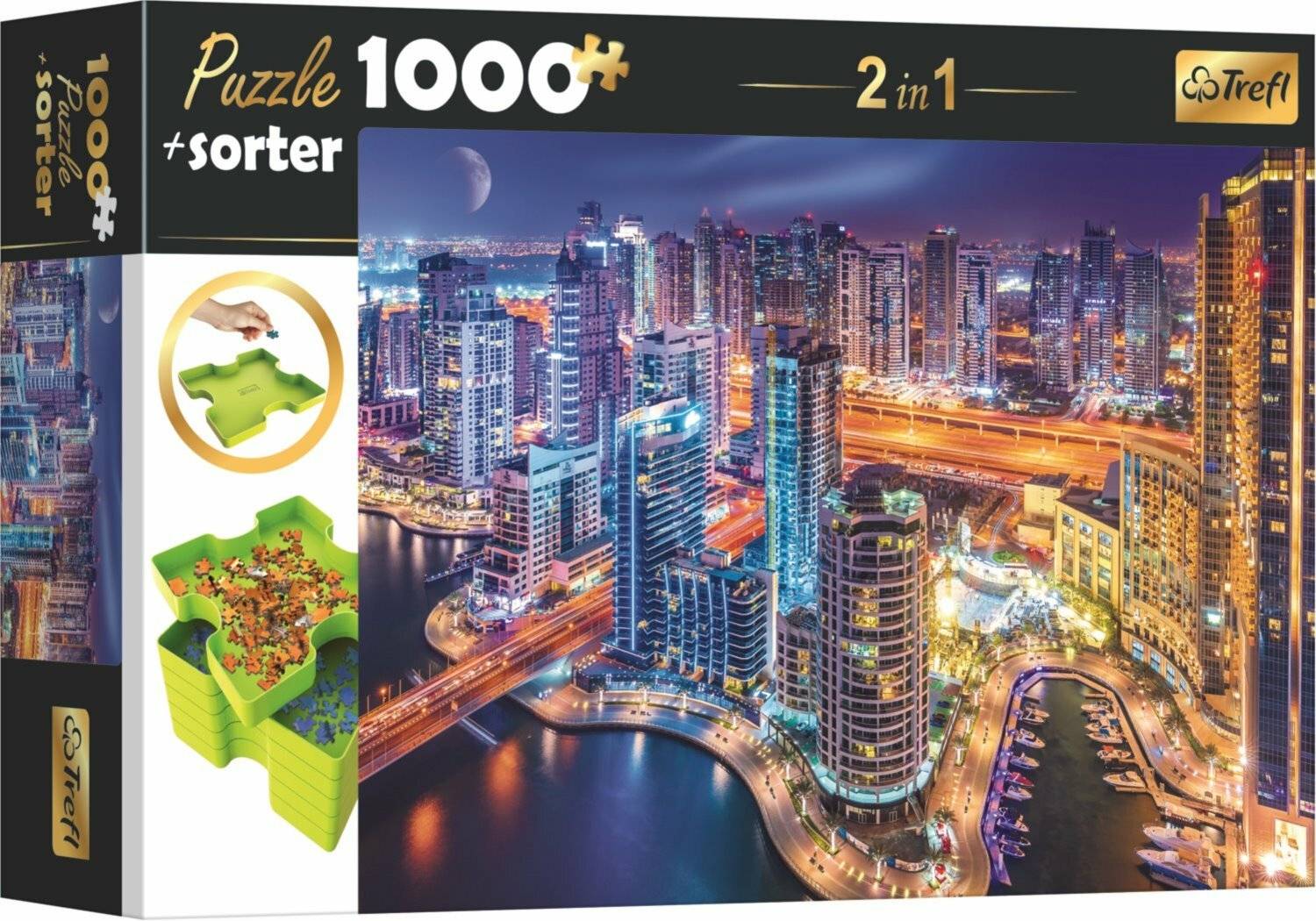 TREFL Puzzle mit Sortierer 2in1 Night Dubai 1000 Teile