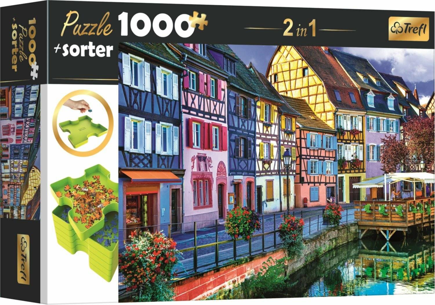 TREFL Puzzle mit Sortierer 2in1 Colmar, Frankreich 1000 Teile