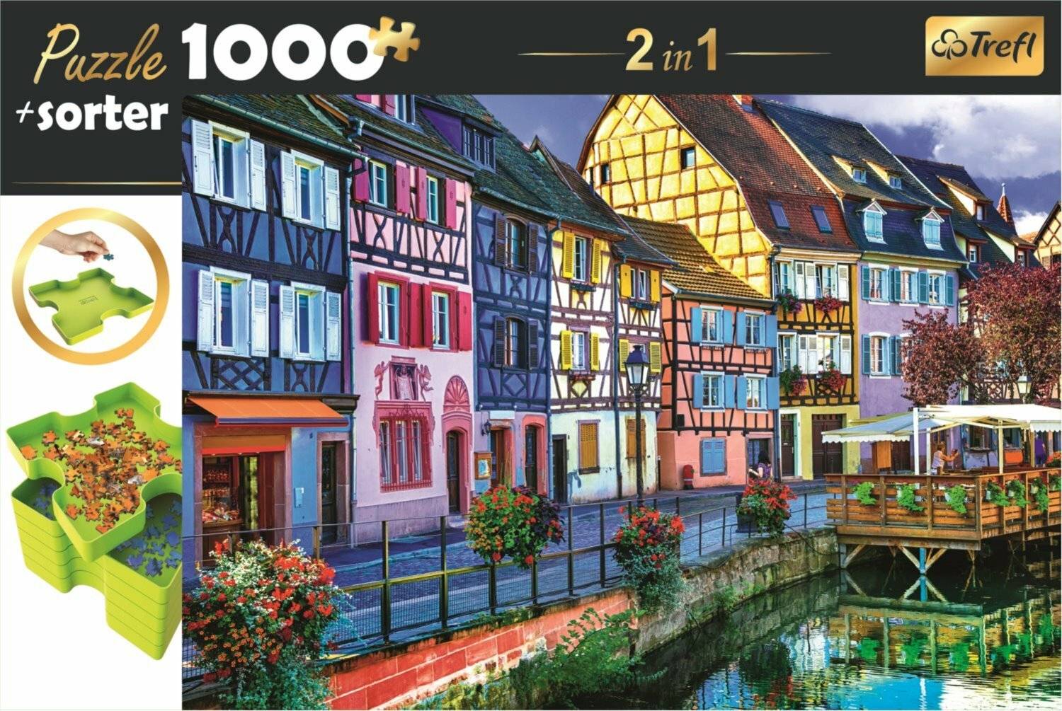 TREFL Puzzle mit Sortierer 2in1 Colmar, Frankreich 1000 Teile