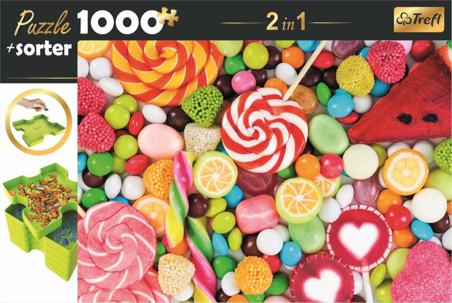 TREFL Puzzle mit Sortierer 2in1 Sweets 1000 Teile