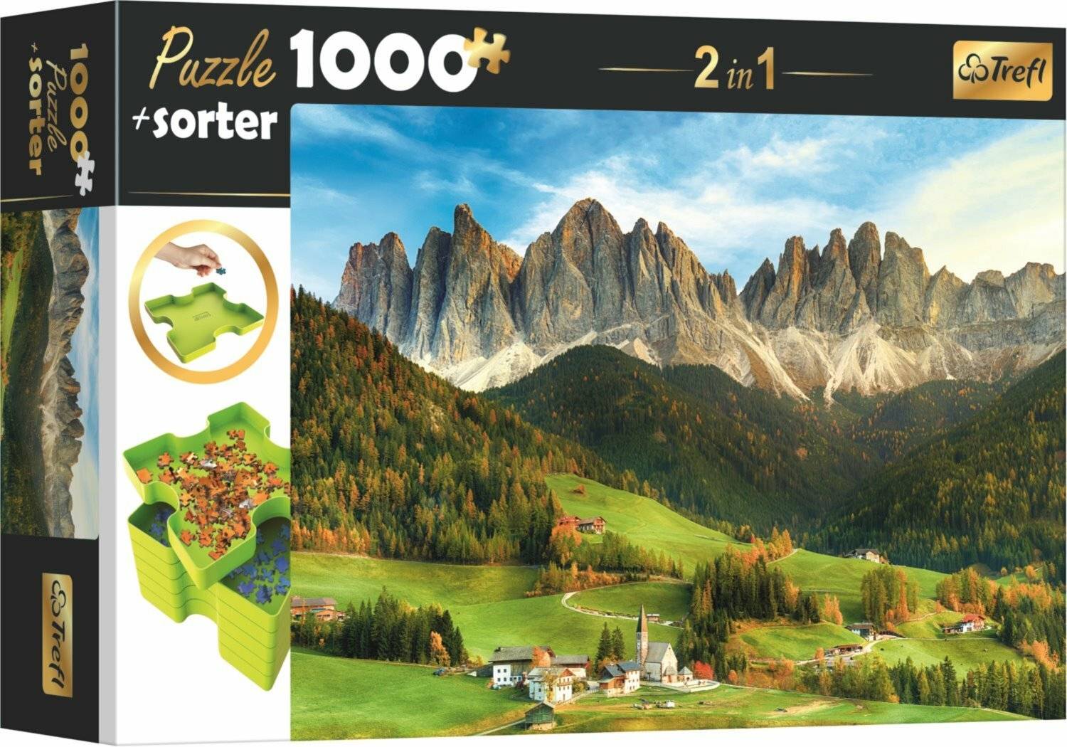 TREFL Puzzle mit Sortierer 2in1 Dolomiten, Italien 1000 Teile