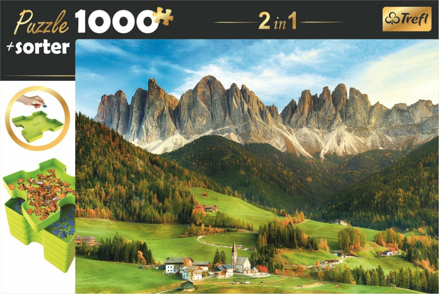 TREFL Puzzle mit Sortierer 2in1 Dolomiten, Italien 1000 Teile