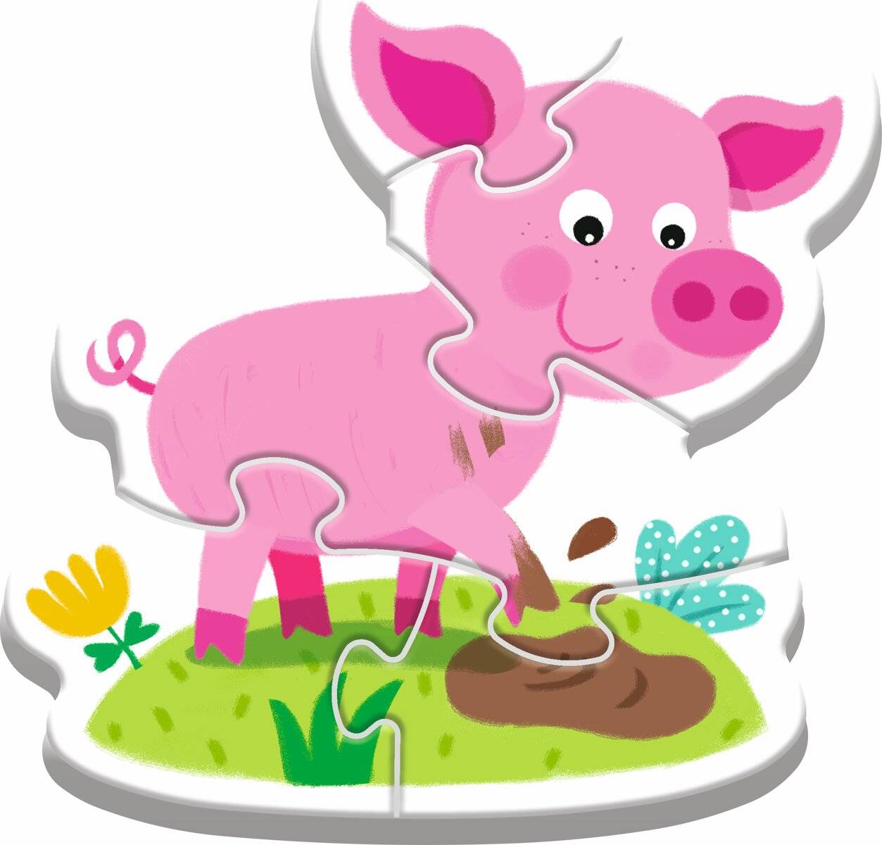 TREFL Baby-Puzzle Auf dem Bauernhof 4in1 (2,3,4,5 Teile)