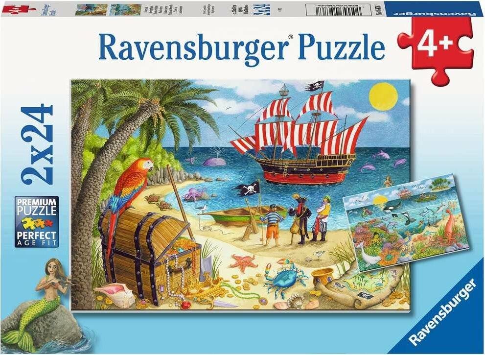RAVENSBURGER Piraten und Meerjungfrauen-Puzzle 2x24 Teile