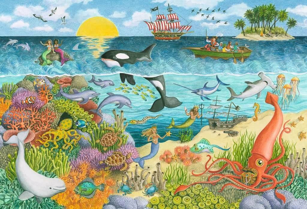 RAVENSBURGER Piraten und Meerjungfrauen-Puzzle 2x24 Teile