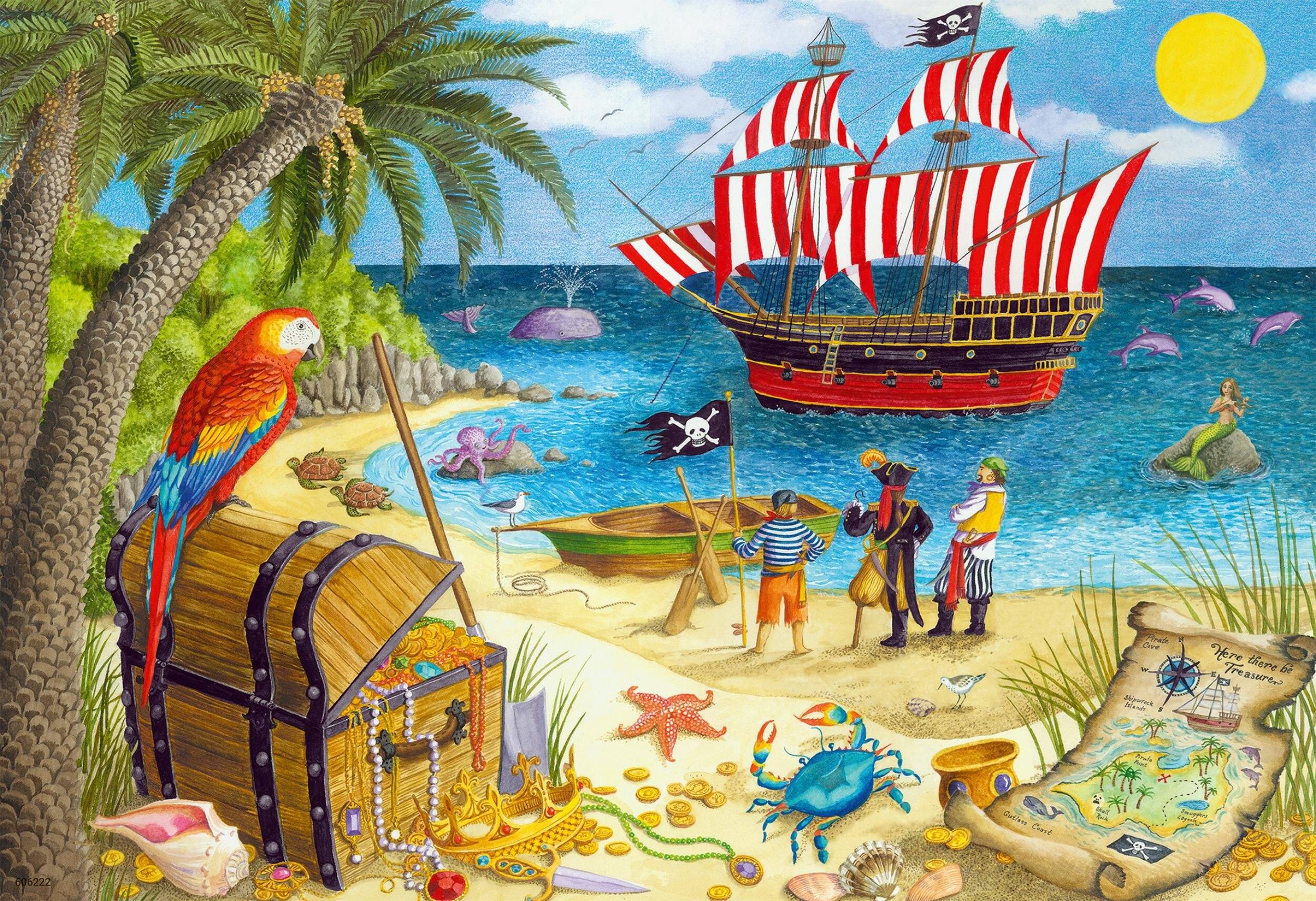 RAVENSBURGER Piraten und Meerjungfrauen-Puzzle 2x24 Teile