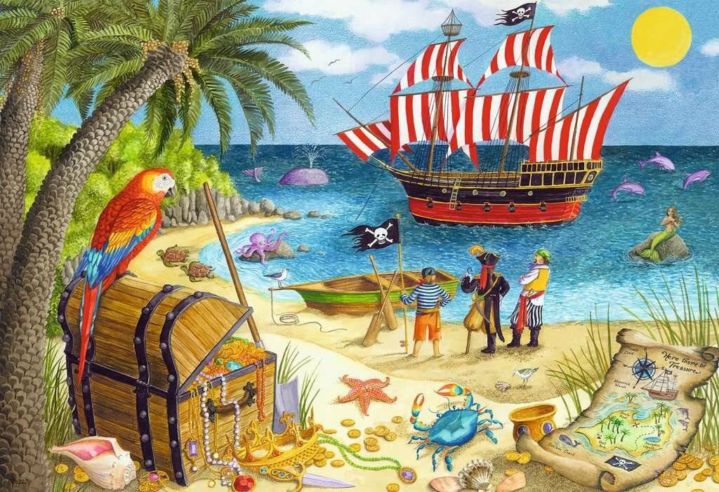 RAVENSBURGER Piraten und Meerjungfrauen-Puzzle 2x24 Teile