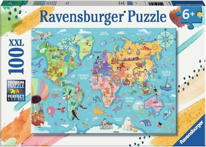 RAVENSBURGER Weltkartenpuzzle XXL 100 Teile