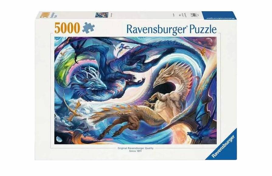 Original Ravensburger Quality Puzzle Gigantisches Drachenfest zur Tages- und Nachtstunde (5000 Teile)