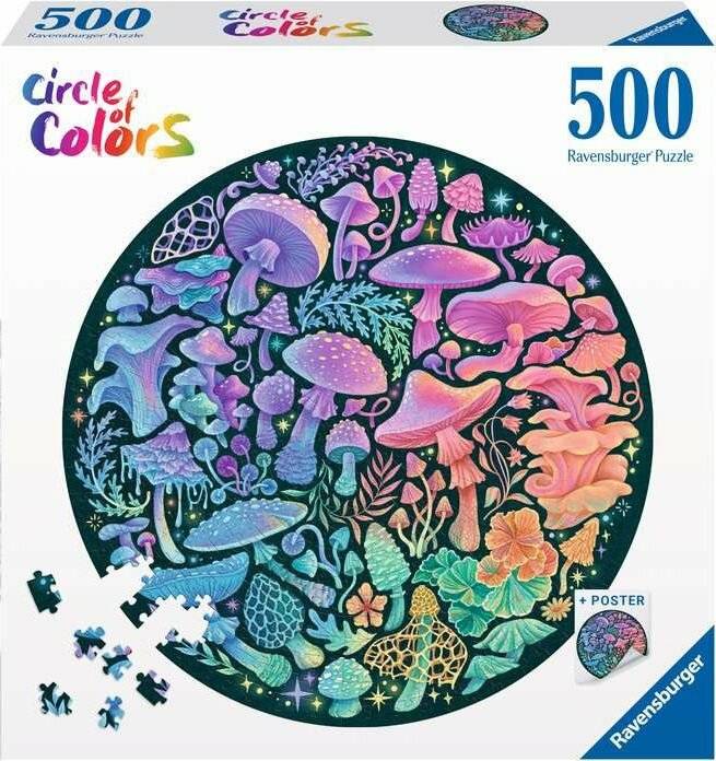 RAVENSBURGER Rundpuzzle Circle of Colours: Pilze 500 Stü ck