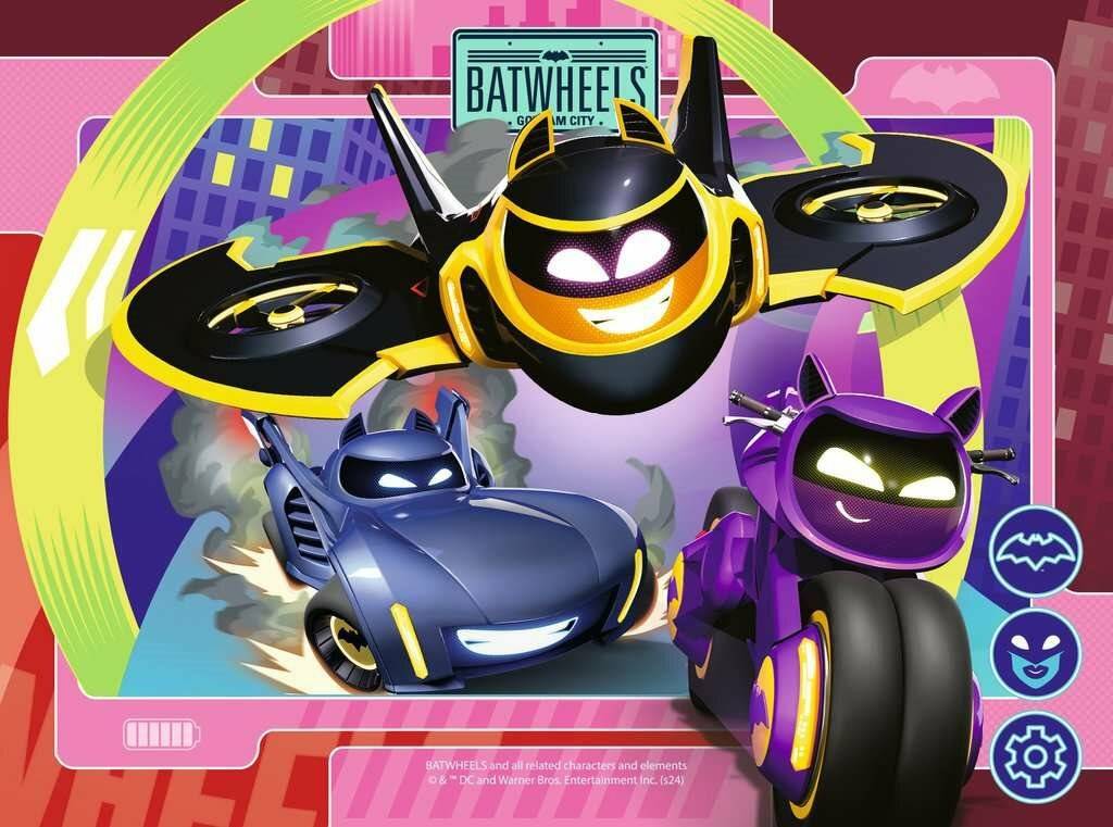 RAVENSBURGER Puzzle Batwheels, 4in1 ( 12, 16, 20, 24 Teile)