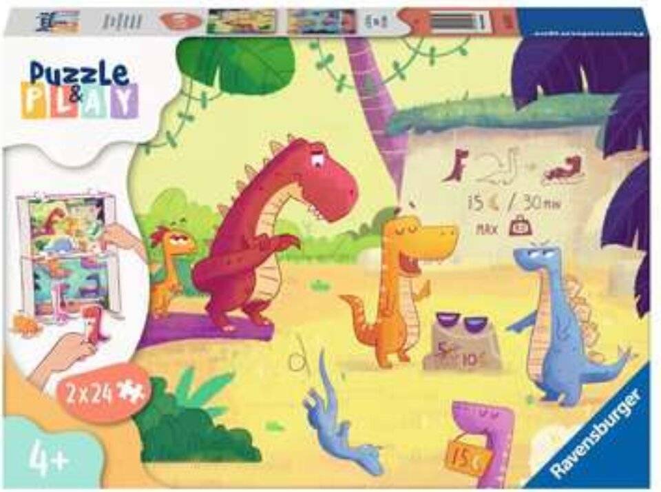RAVENSBURGER Puzzle&Play: Dinosaurier 2x24 Teile