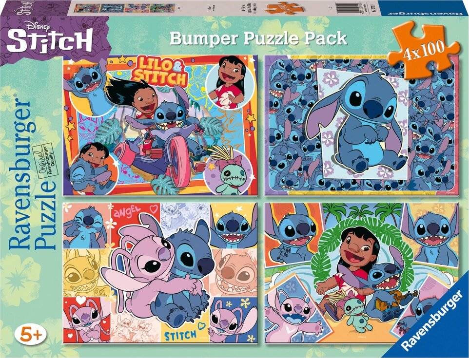 RAVENSBURGER Lilo und Stitch Puzzle 4x100 Teile