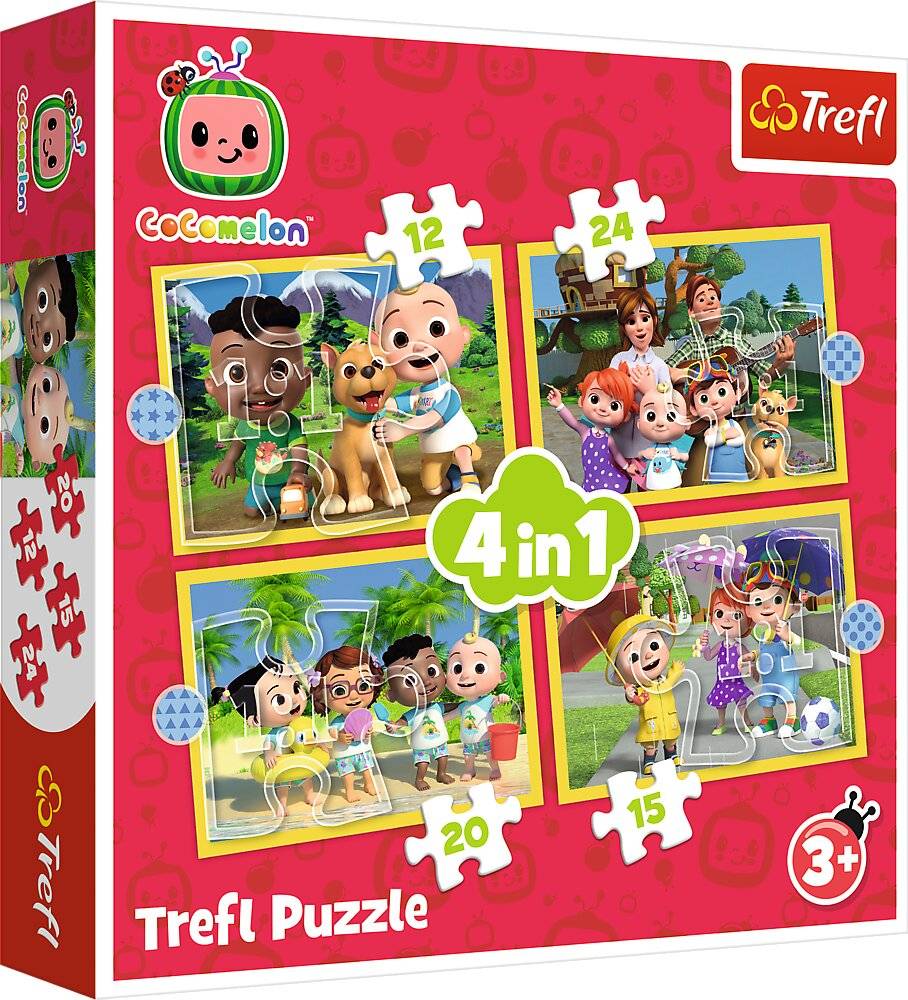TREFL Puzzle Cocomelon: Treffen 4in1 ( 12,15,20,24 Teile)